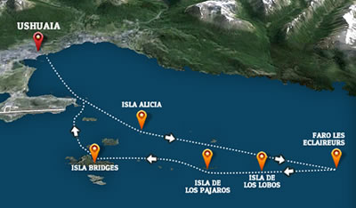 Mapa de la excursion nautica